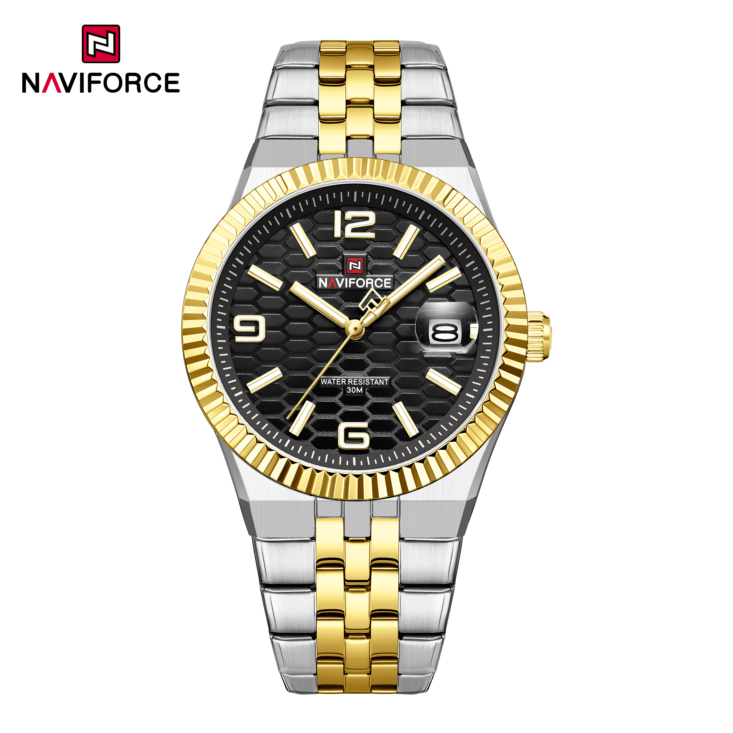 1772355397517_img_0002.jpg Naviforce 9277 Men's Watch - Silver Gold Black - Image 1