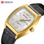 CURREN 8478 Leather Watch For Men - Black Gold - Image 2