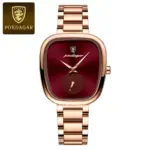 783 Poedagar Unique Design Watch For Women - Rose Gold & Red - Image 3