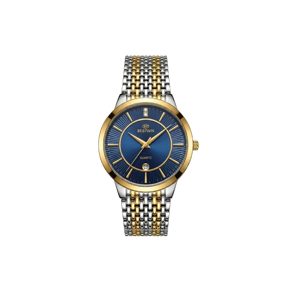 Bestwin-769-Watch-For-Men-Silver-Gold-Blue.webp Bestwin 769 Watch For Men - Silver Gold Blue - Image 1