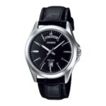 CASIO MTP-1370L Men’s Leather Analog Watch - Full Black