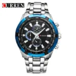 CURREN 8023 Watch for Men - Silver Blue & Black