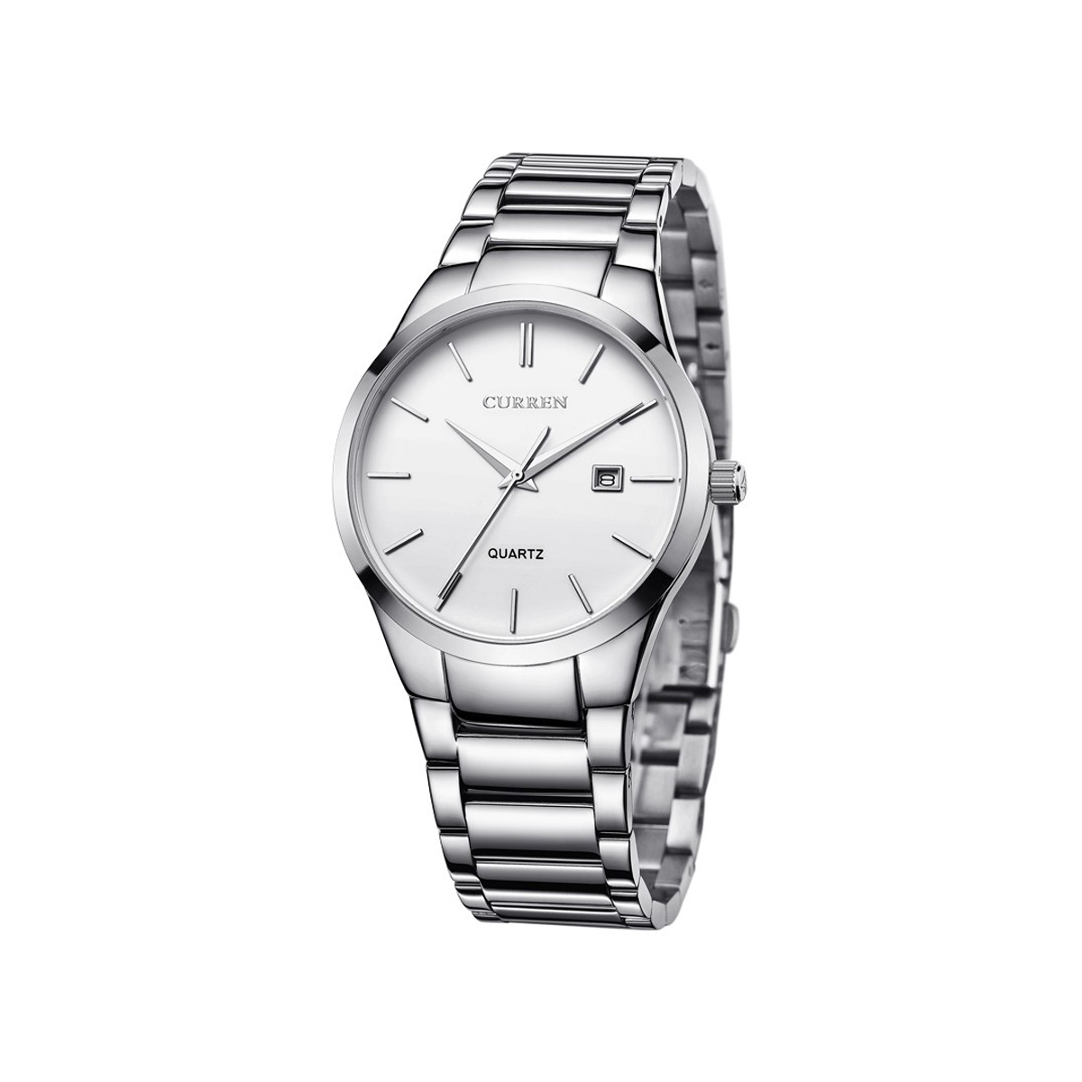 CURREN-8106-Watch-for-Men-Silver-White.jpg CURREN 8106 Watch for Men - Silver White - Image 1