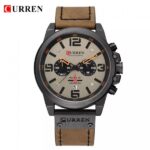 Curren 8314 Leather Wrist Watch For Men – Brown and Gray - Image 3