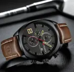 CURREN 8324 Watch For Men - Brown Black - Image 2
