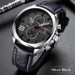 CURREN 8324 Watch For Men - Silver Black - Image 2