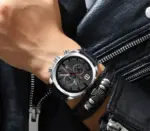 CURREN 8324 Watch For Men - Silver Black - Image 3