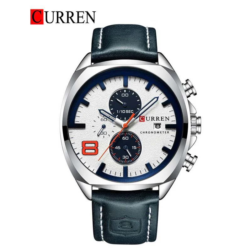 CURREN-8324-Watch-For-Men-Silver-Blue.webp CURREN 8324 Watch For Men - Silver Blue - Image 1