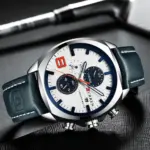 CURREN 8324 Watch For Men - Silver Blue - Image 2