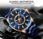 CURREN 8359 Watch For Men - Rose Blue - Image 2