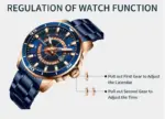CURREN 8359 Watch For Men - Rose Blue - Image 3