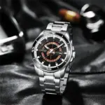 CURREN 8359 Watch For Men - Silver Black - Image 3