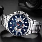 Curren 8363 Original Watch for Men –Silver and Navy Blue - Image 4