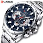 Curren 8363 Original Watch for Men –Silver and Navy Blue - Image 2