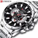 Curren 8363 Original Watch for Men –Silver Black - Image 2