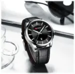 CURREN 8365 Watch For Men - Silver Black - Image 3