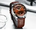 CURREN 8365 Watch For Men - Silver Brown - Image 3
