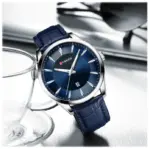 CURREN 8365 Watch For Men - Silver Blue - Image 2