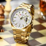 CURREN 8375 Watch For Men - Gold White - Image 2