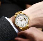 CURREN 8375 Watch For Men - Gold White - Image 3