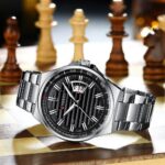 CURREN 8375 Watch For Men - Silver Black - Image 2
