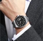 CURREN 8375 Watch For Men - Silver Black - Image 4