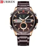 CURREN 8384 Watch For Men - Rose Coffee