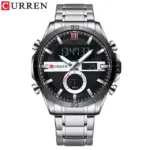 CURREN 8384 Watch For Men - Silver Black