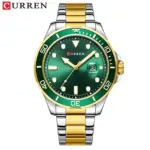 CURREN 8388 Watch For Men - Silver Gold Green