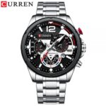 CURREN 8395 Luxury Brand Watch for Men-Silver & Black