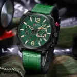 CURREN 8398 Watch For Men - Black Green - Image 2