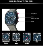 CURREN 8398 Watch For Men - Blue Gray - Image 4
