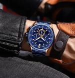 CURREN 8399 Watch For Men - Rose Blue - Image 4