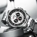 CURREN 8399 Watch For Men - Silver Black - Image 2