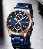 CURREN 8445 Watch For Men - Rose Blue - Image 3