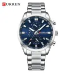 CURREN 8445 Watch For Men - Silver Blue