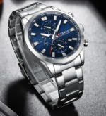 CURREN 8445 Watch For Men - Silver Blue - Image 3