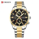 CURREN 8445 Watch For Men - Silver Gold Black