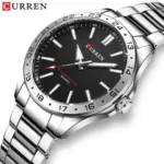 CURREN 8452 Watch For Men - Silver Black - Image 3
