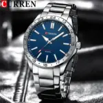 CURREN 8452 Watch For Men - Silver Blue