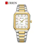 CURREN 8457 Watch For Men's - Golden Silver and White