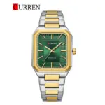 CURREN 8457 Watch For Men's - Golden Silver and Green