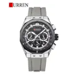 CURREN 8464 Silicone Watch For Men - Black Gray