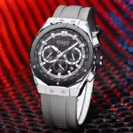 CURREN 8464 Silicone Watch For Men - Black Gray - Image 2