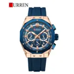 CURREN 8464 Silicone Watch For Men - Rose Blue
