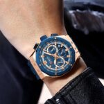 CURREN 8464 Silicone Watch For Men - Rose Blue - Image 3