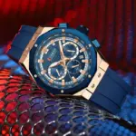 CURREN 8464 Silicone Watch For Men - Rose Blue - Image 5