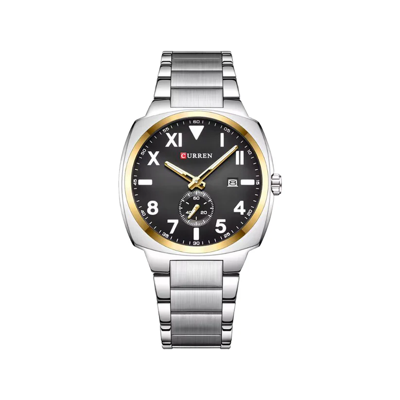 CURREN-8472-Watch-For-Men-Silver-Black-Gold.webp CURREN 8472 Watch For Men - Silver Black Gold - Image 1