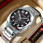 CURREN 8472 Watch For Men - Silver Black - Image 3