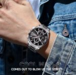 CURREN 8475 Watch For Men - Silver Black - Image 3